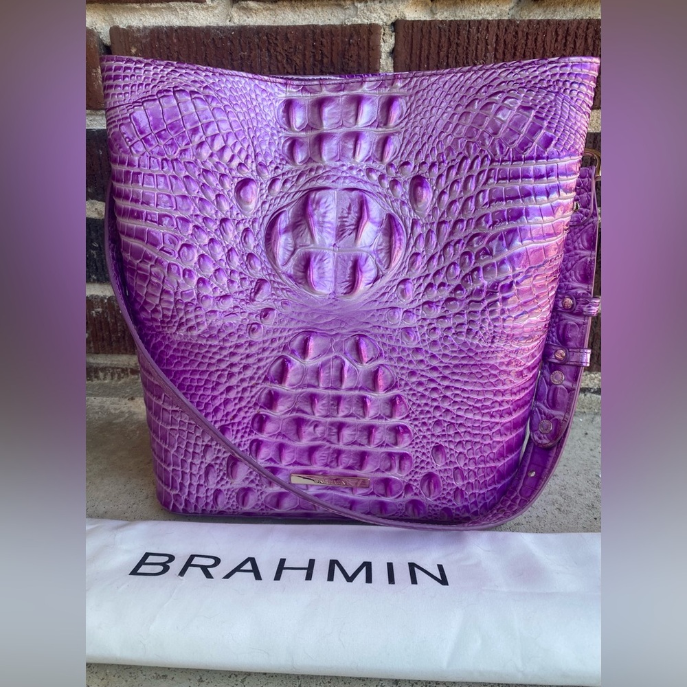 Brahmin Lilac Essence Melbourne Celina bag + matching Ady Wallet - Picture 2 of 8